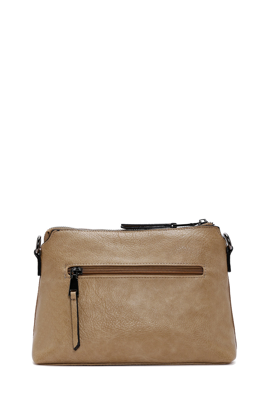 Women's Light Brown Long Strap Suede Crossbody Bag
