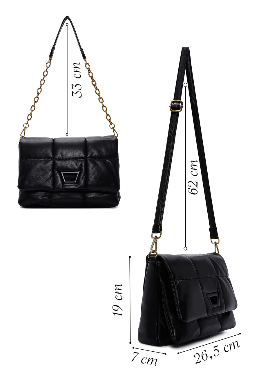 Women's Black Long Strap Crossbody Bag