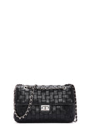 Women's Black Knitted Patterned Long Strap Shoulder Bag | Derimod