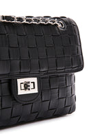 Women's Black Knitted Patterned Long Strap Shoulder Bag | Derimod