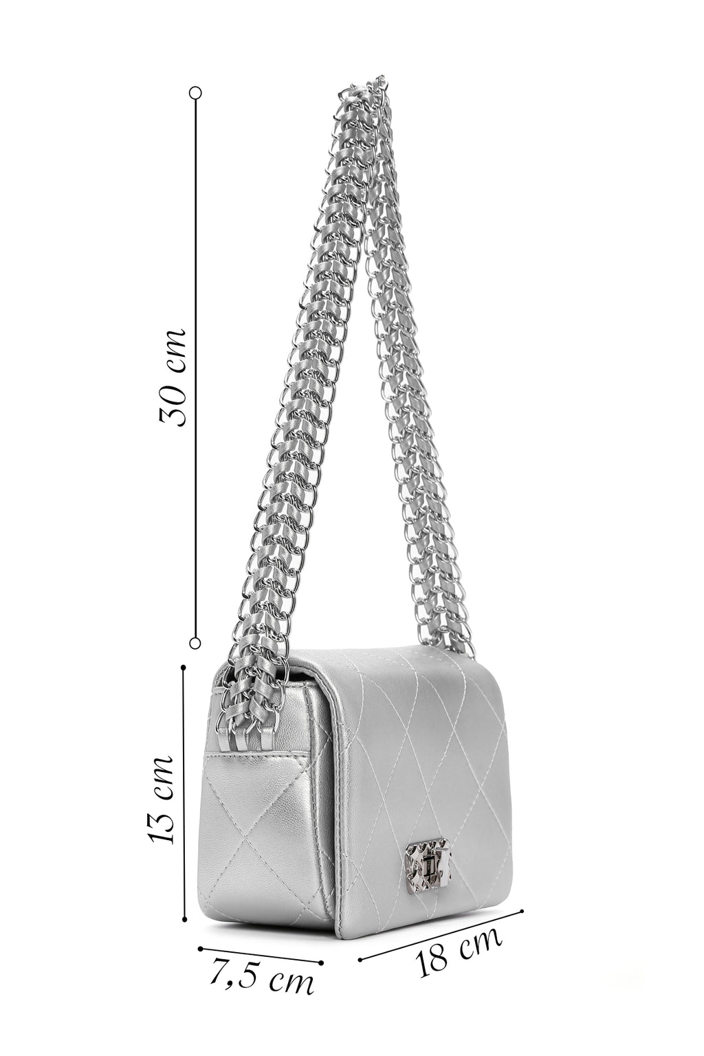 Kadın Gümüş Uzun Askılı El Çantası