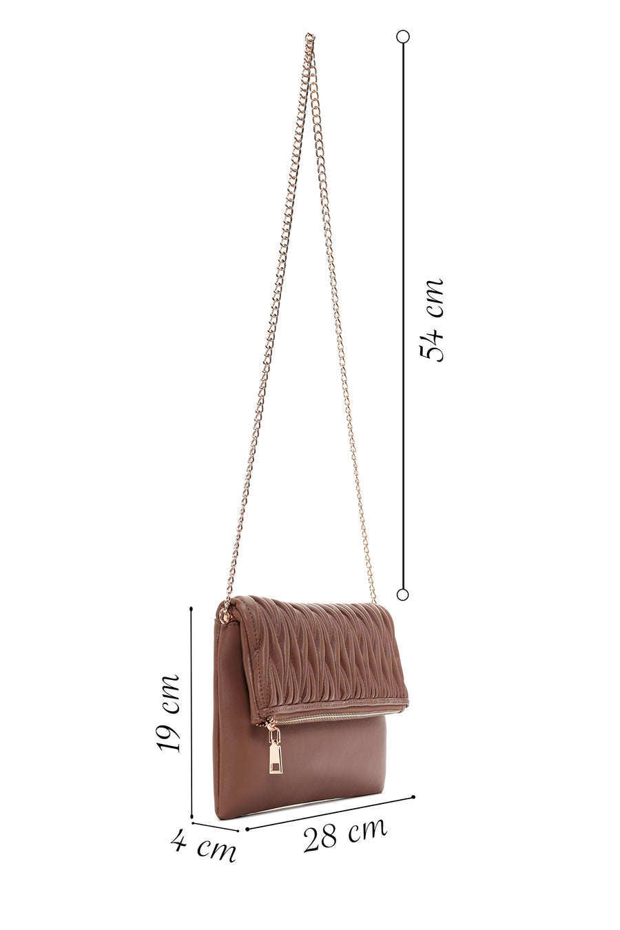 Women's Brown Long Chain Strap Crossbody Bag