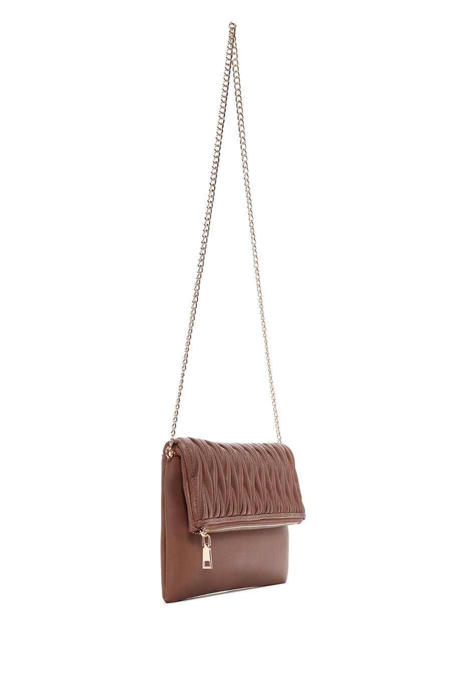 Women's Brown Long Chain Strap Crossbody Bag