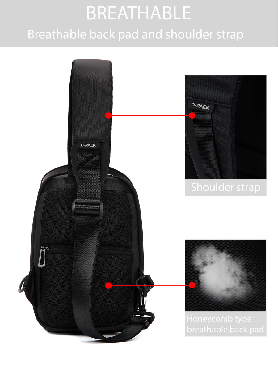 D-Pack Erkek Siyah Teknolojik Hardcase Uzun Askılı Omuz Çantası