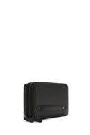 Men's Black Leather Handbag with Phone Compartment | Derimod
