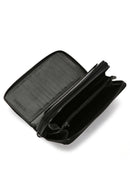 Men's Black Leather Handbag with Phone Compartment | Derimod