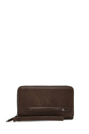 Men's Brown Leather Handbag with Phone Compartment | Derimod
