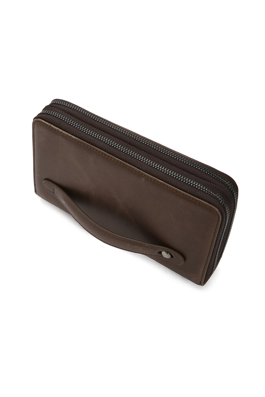 Men's Brown Leather Handbag with Phone Compartment