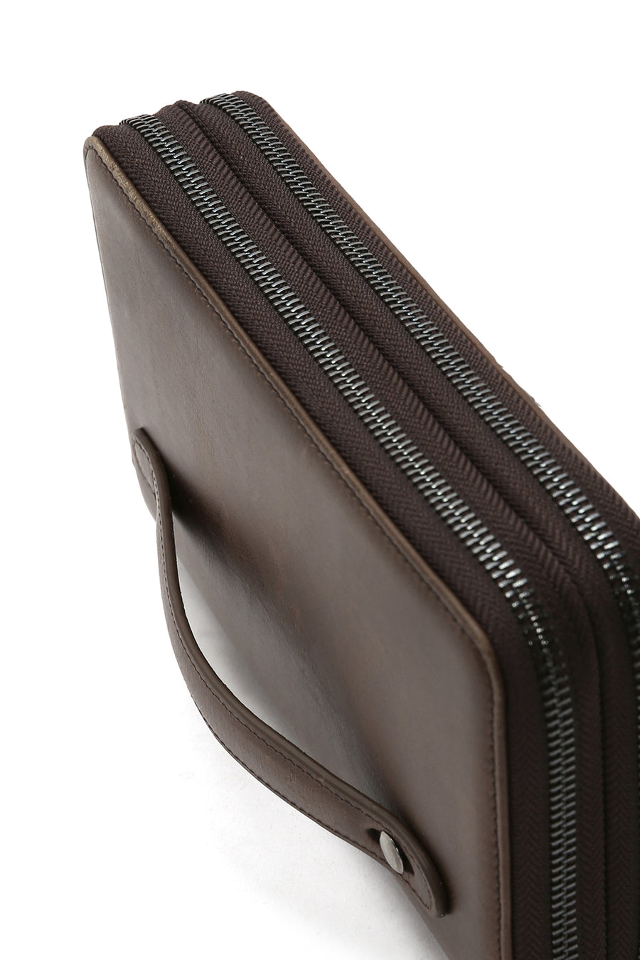 Men's Brown Leather Handbag with Phone Compartment