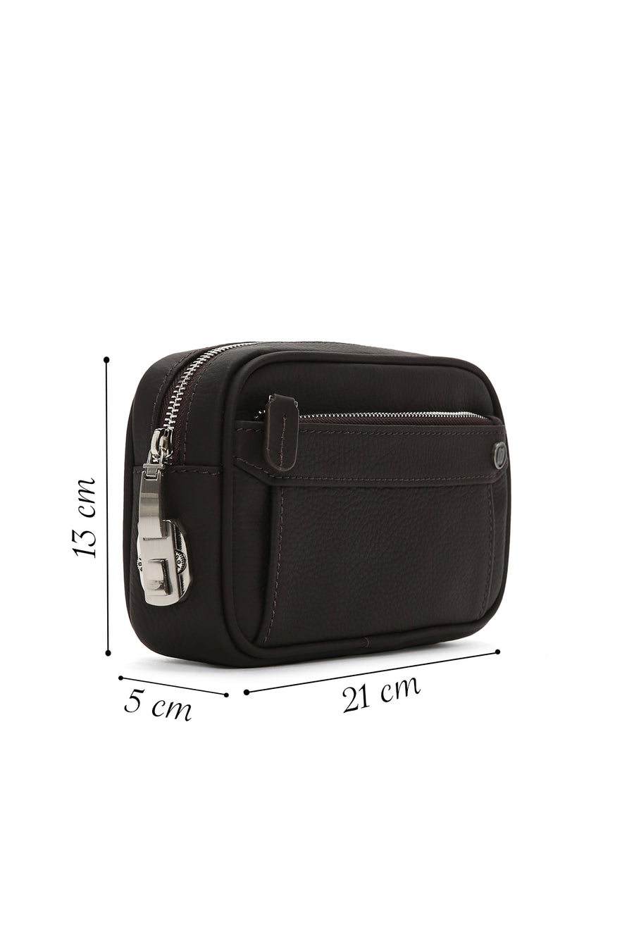 Men's Brown Leather Handbag
