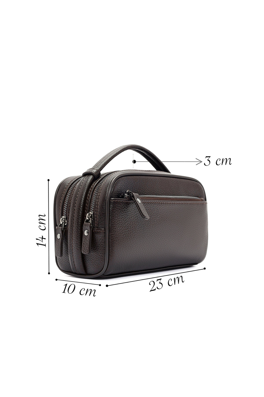 Men's Brown Leather Handbag