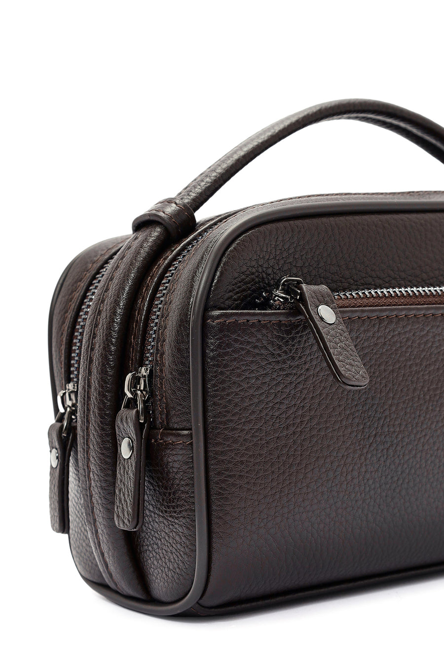 Men's Brown Leather Handbag