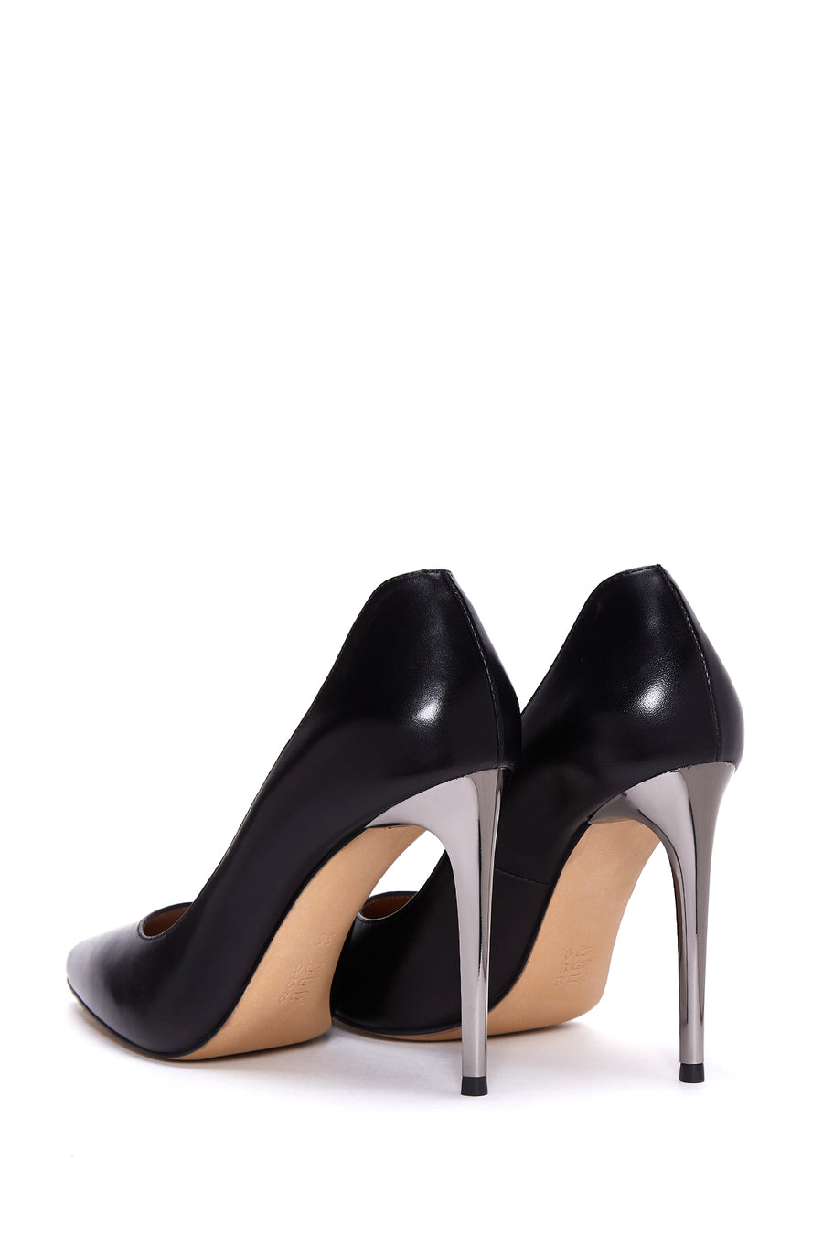 Kadın Siyah Deri Stiletto