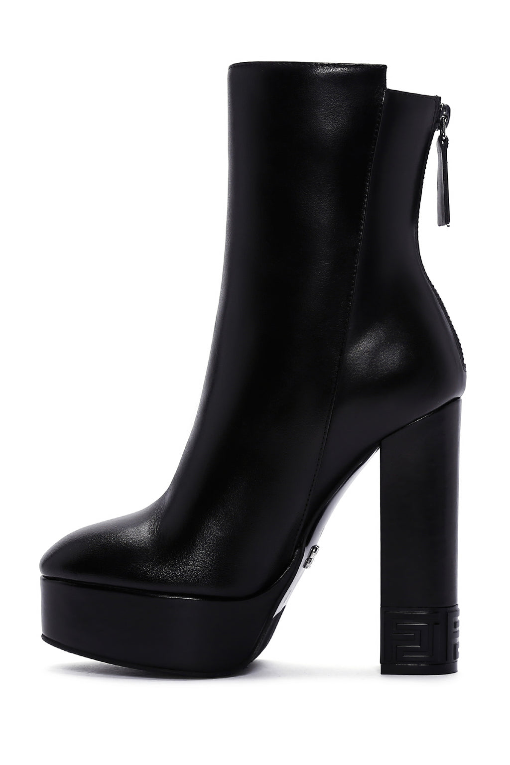 Kadın Siyah Yüksek Topuklu Platform Deri Bot