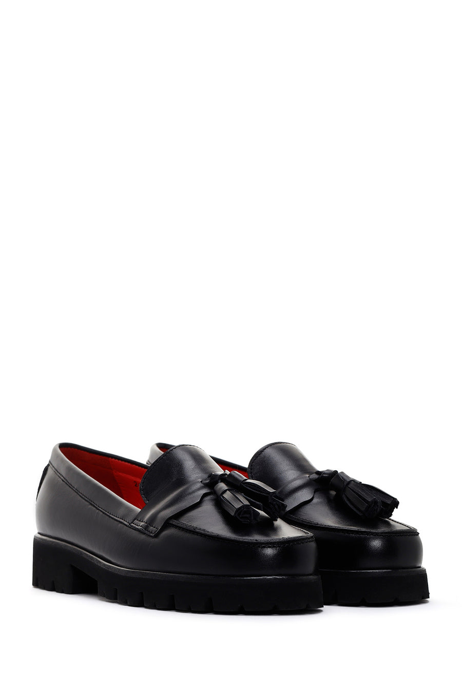 Derimod Gritti Women's Black Leather Masculine Loafer