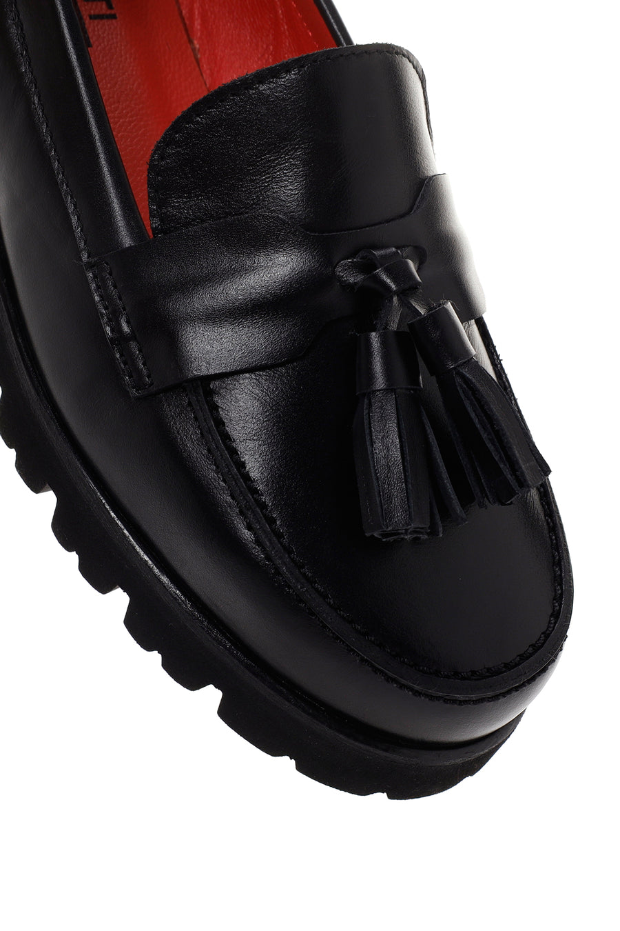 Derimod Gritti Women's Black Leather Masculine Loafer