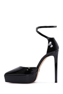 Women's Black Patent Leather Platform High Heel Shoes | Derimod
