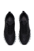 Kadın Siyah Deri Kapitone Sneaker | Derimod