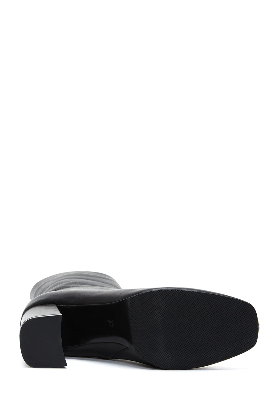 Women's Black Leather Heeled Classic Boots