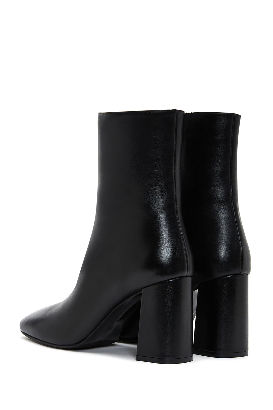 Women's Black Leather Heeled Classic Boots
