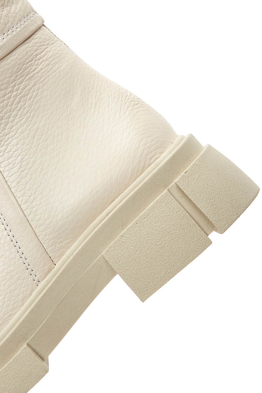 Women's Beige Zippered Leather Boots