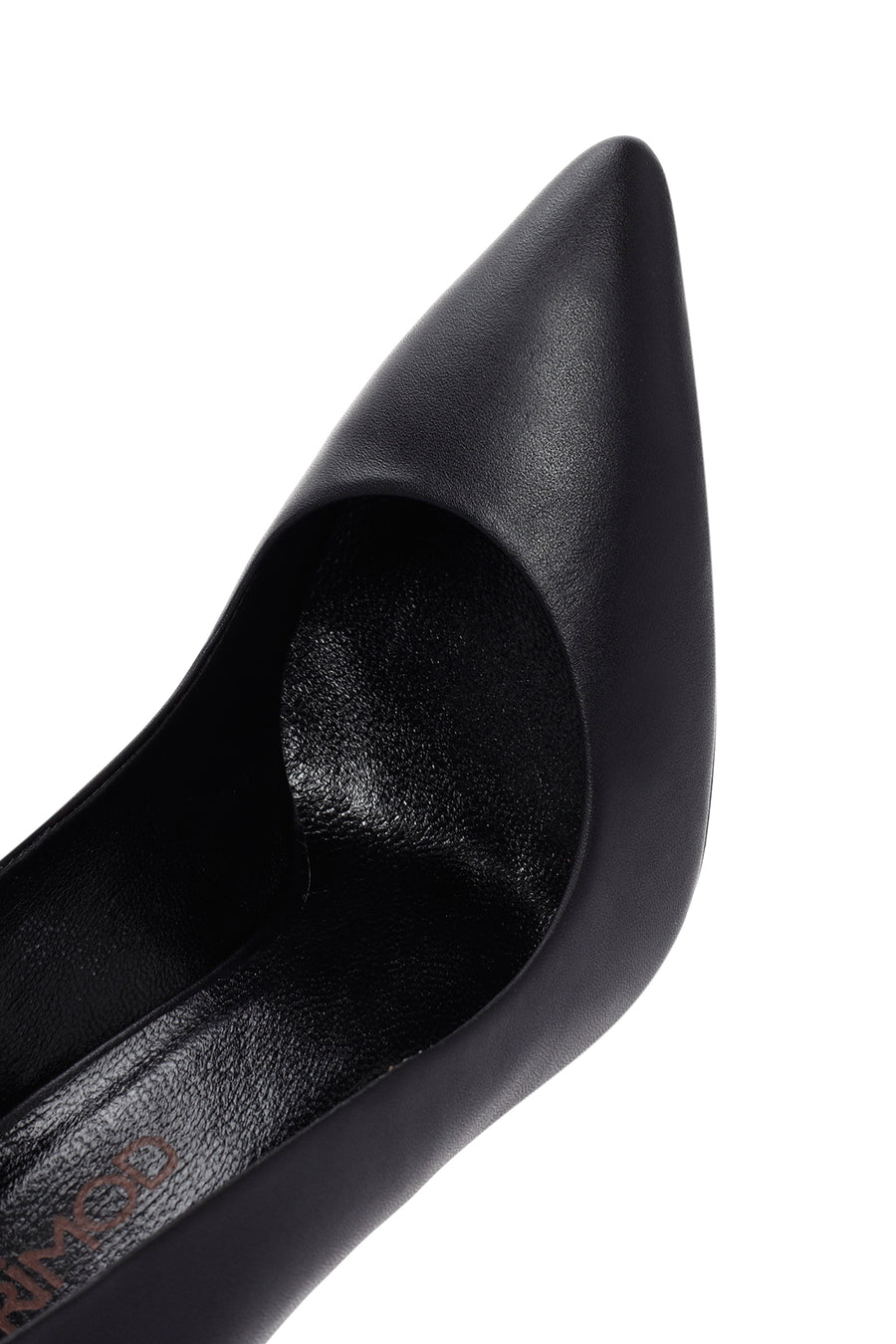 Women's Black Thin Heeled Leather Stiletto