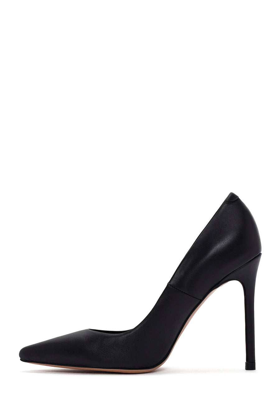 Women's Black Thin Heeled Leather Stiletto