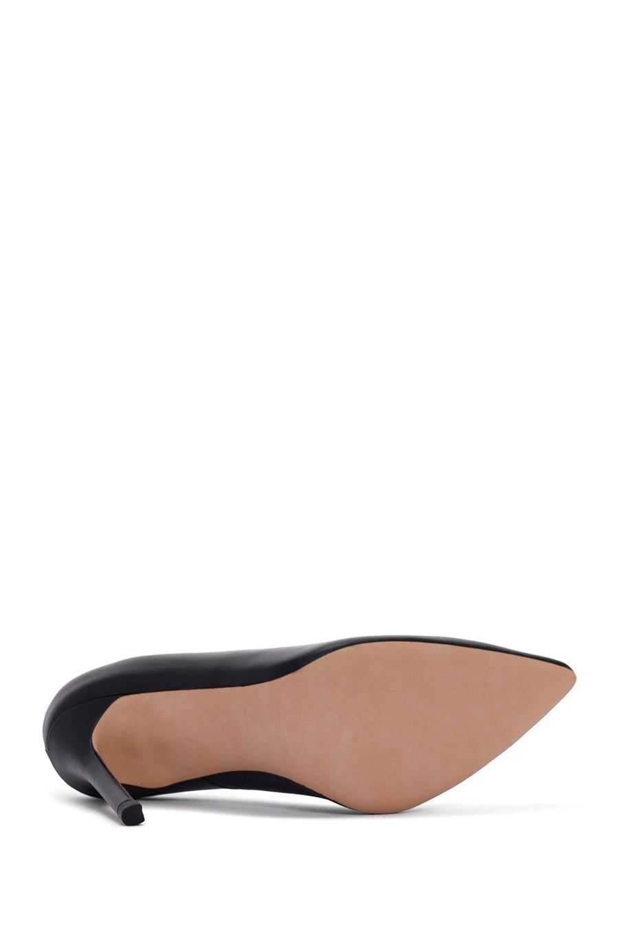 Women's Black Thin Heeled Leather Stiletto