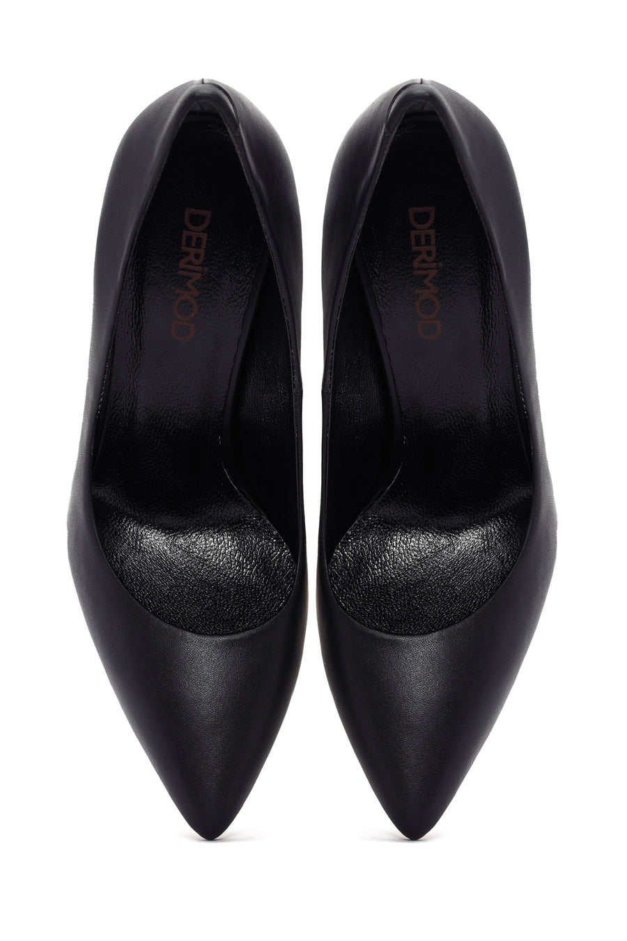 Women's Black Thin Heeled Leather Stiletto