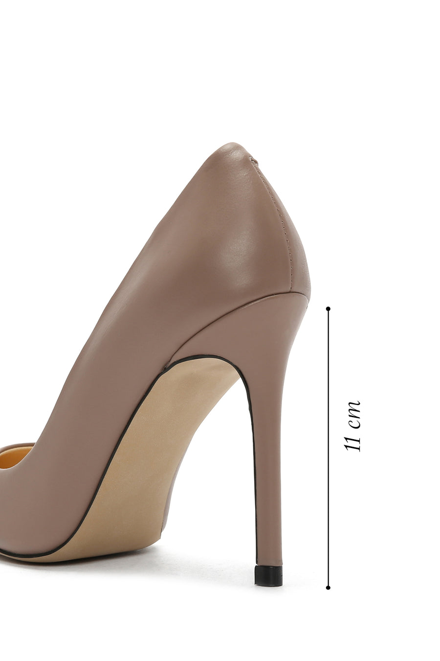 Kadın Bej İnce Topuklu Deri Stiletto