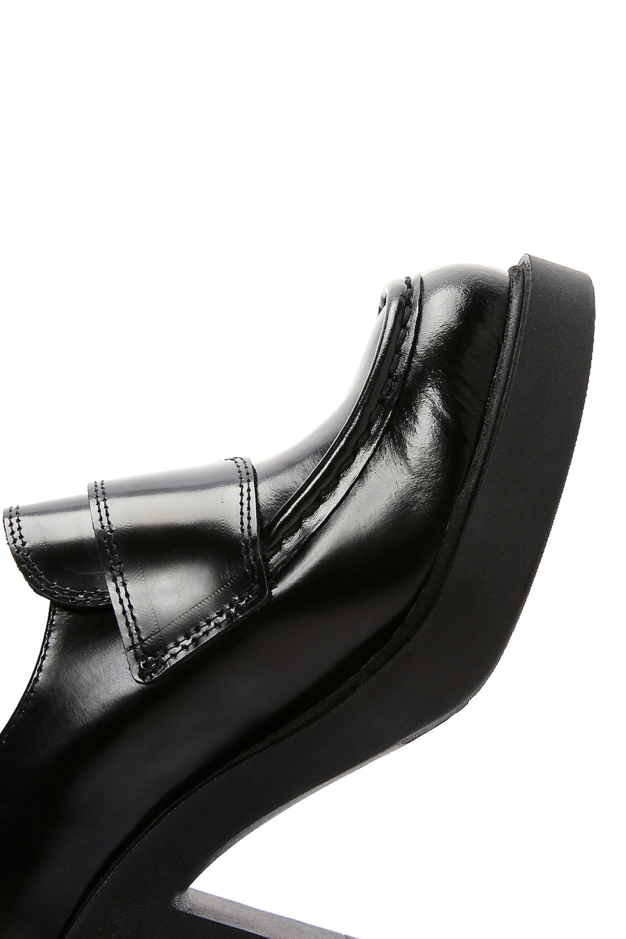 Women's Black Patent Leather Heeled Loafer