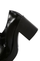 Women's Black Patent Leather Heeled Loafer | Derimod