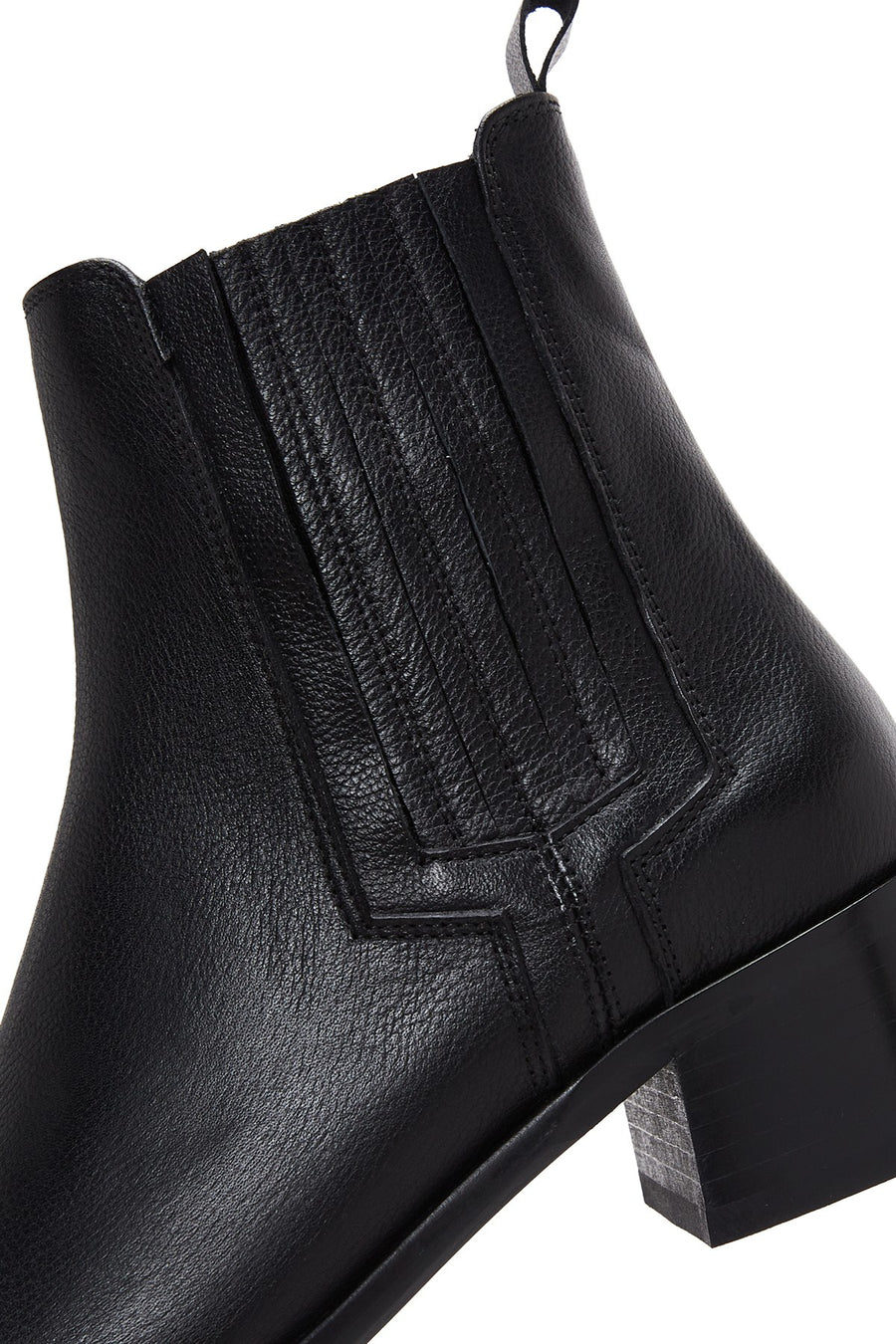 Women's Black Leather Heeled Chelsea Boots
