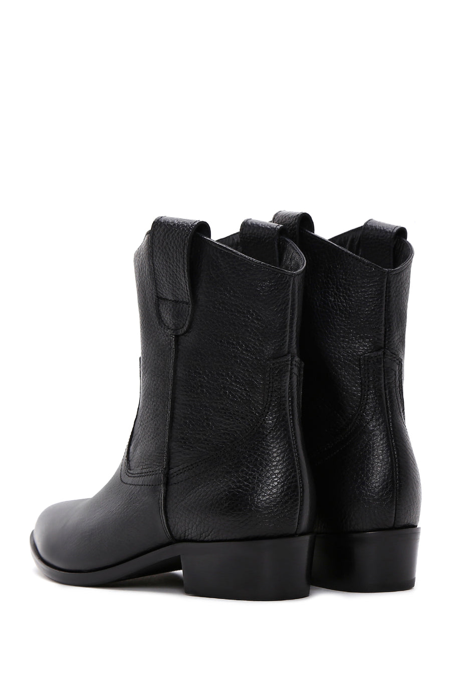 Women's Black Leather Cowboy Boots