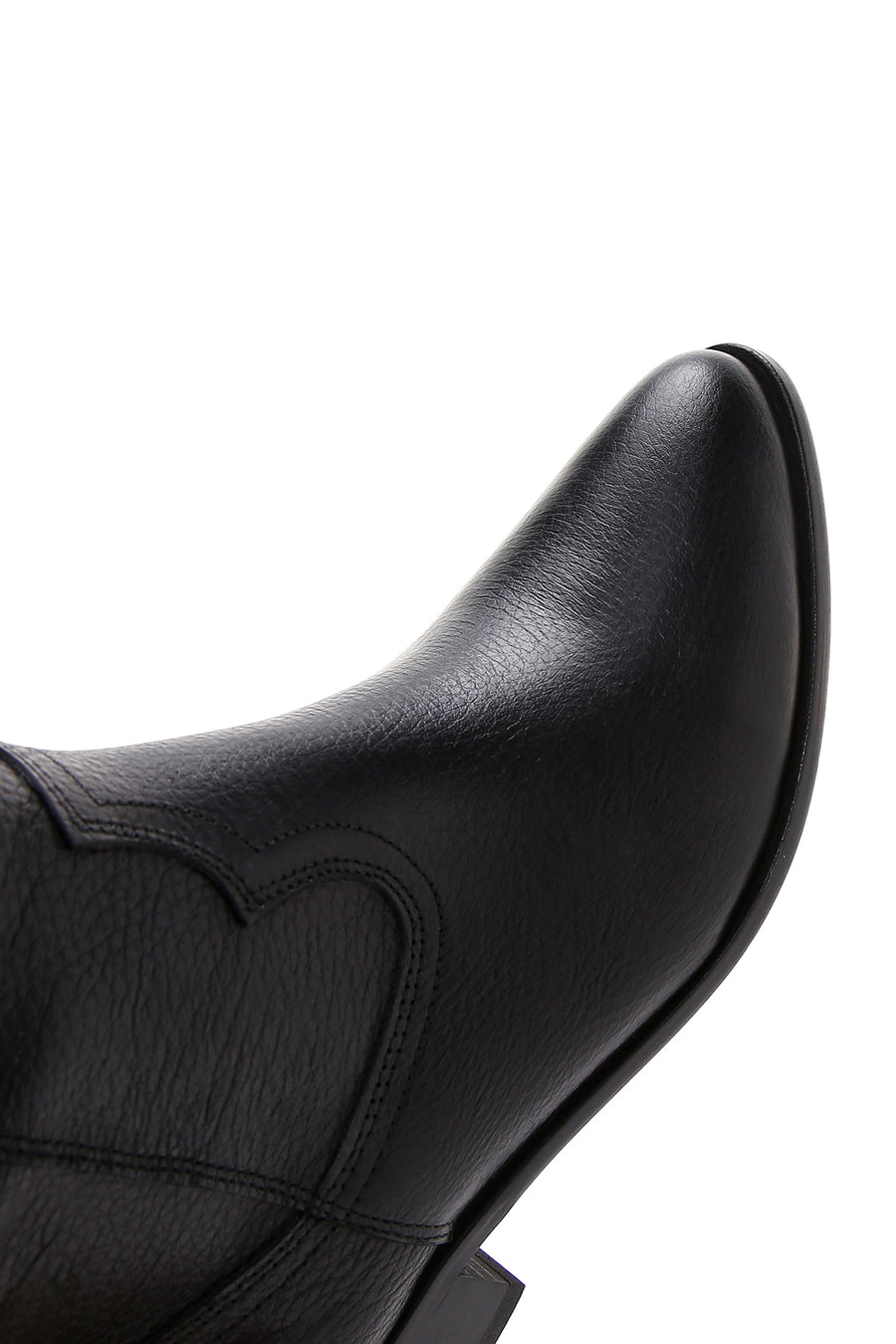 Women's Black Leather Cowboy Boots