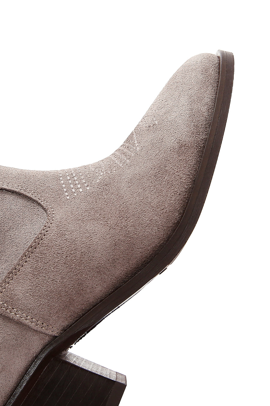 Women's Mink Suede Leather Heeled Cowboy Boots