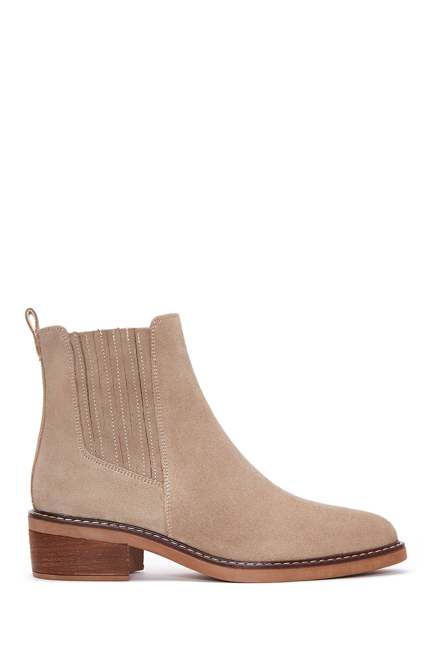 Women's Beige Suede Leather Chelsea Boots 23WFD160710 | Derimod