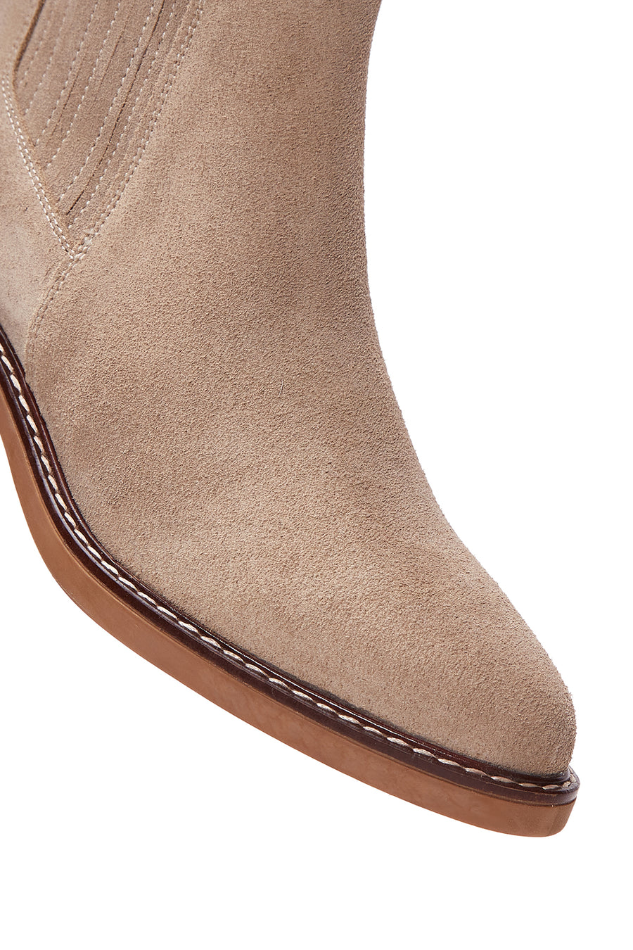 Women's Beige Suede Leather Chelsea Boots