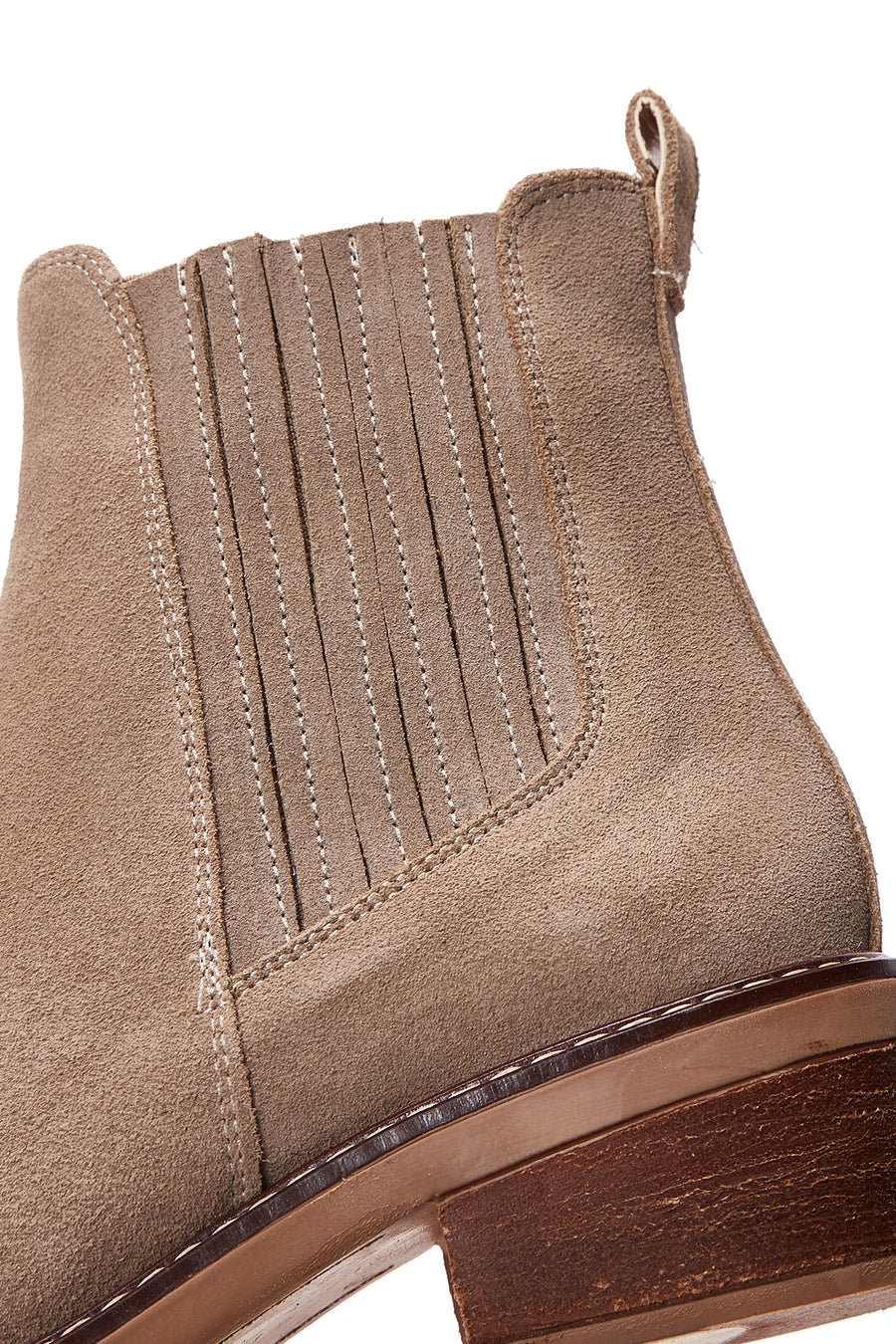 Women's Beige Suede Leather Chelsea Boots
