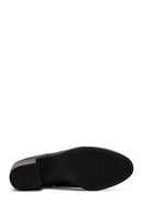 Women's Black Zipper Heeled Leather Classic Boots | Derimod