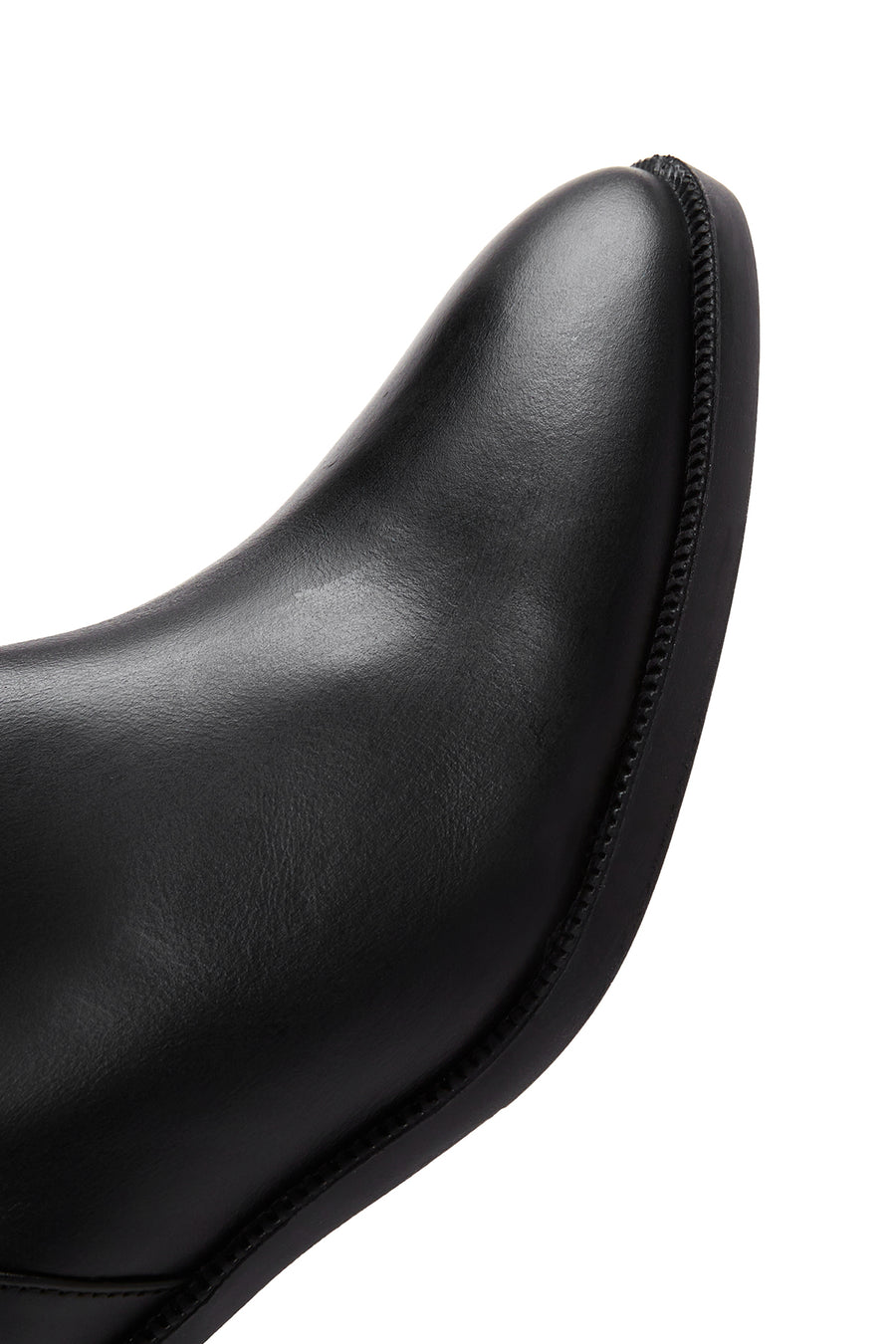Women's Black Zipper Heeled Leather Classic Boots