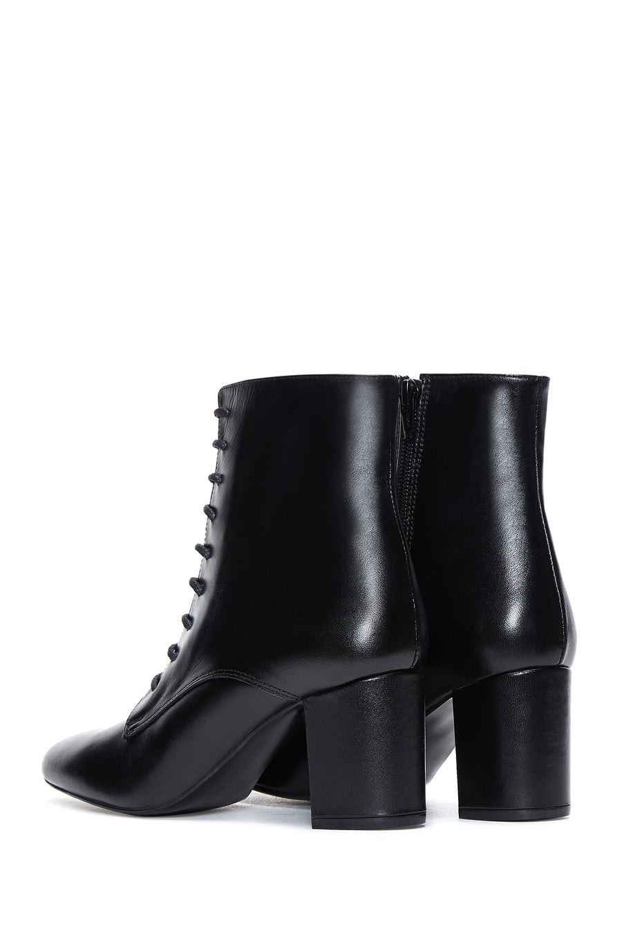 Women's Black Leather Heeled Classic Boots
