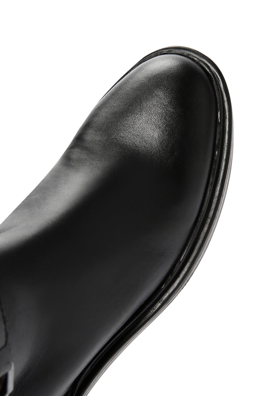 Women's Black Accessory Detailed Zippered Leather Boots