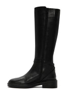 Women's Black Accessory Detailed Zippered Leather Boots | Derimod