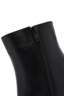 Women's Black Heeled Zippered Leather Boots | Derimod