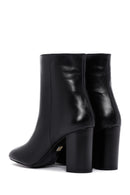 Women's Black Heeled Zippered Leather Boots | Derimod