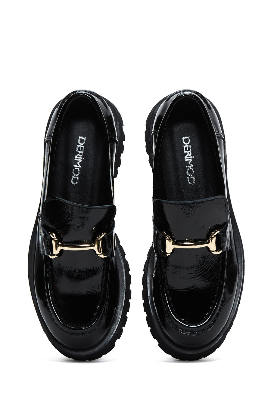 Women's Black Patent Leather Buckle Loafer