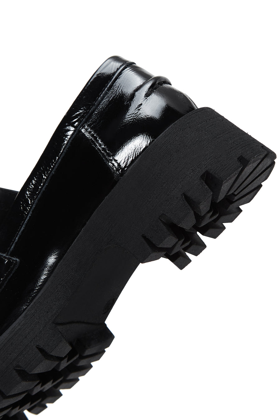 Women's Black Patent Leather Buckle Loafer