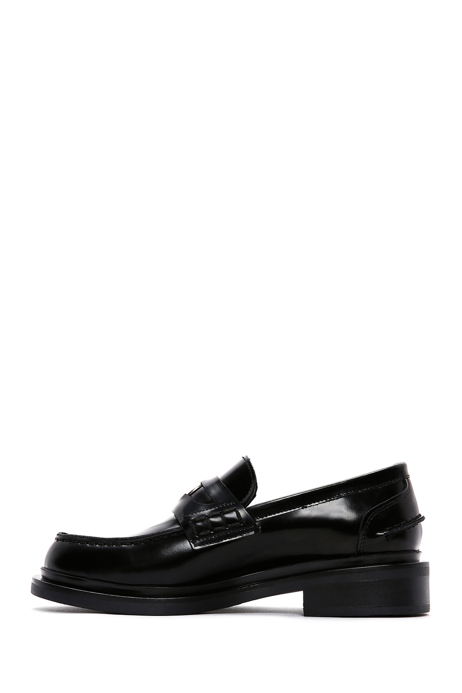 Women's Black Leather Patent Leather Masculine Loafer