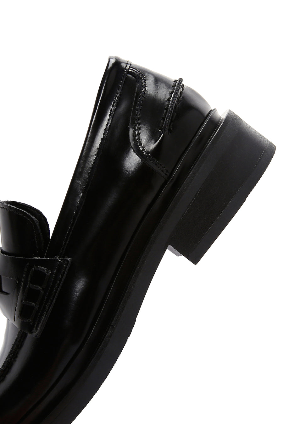 Women's Black Leather Patent Leather Masculine Loafer